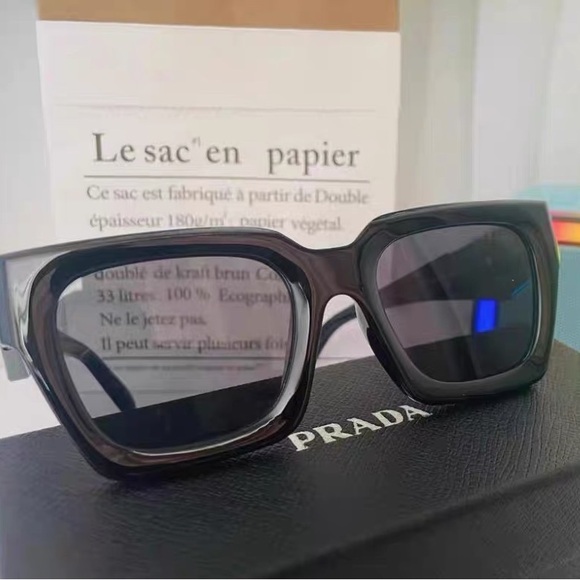 Prada Black Geometric Sunglasses